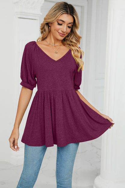 V-Neck Babydoll Top