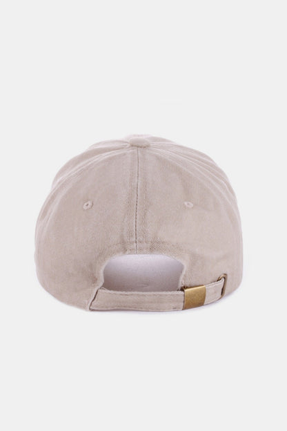 Zenana Washed Embroidered City Baseball Cap