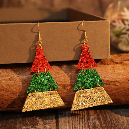 PU Leather Sequin Earrings