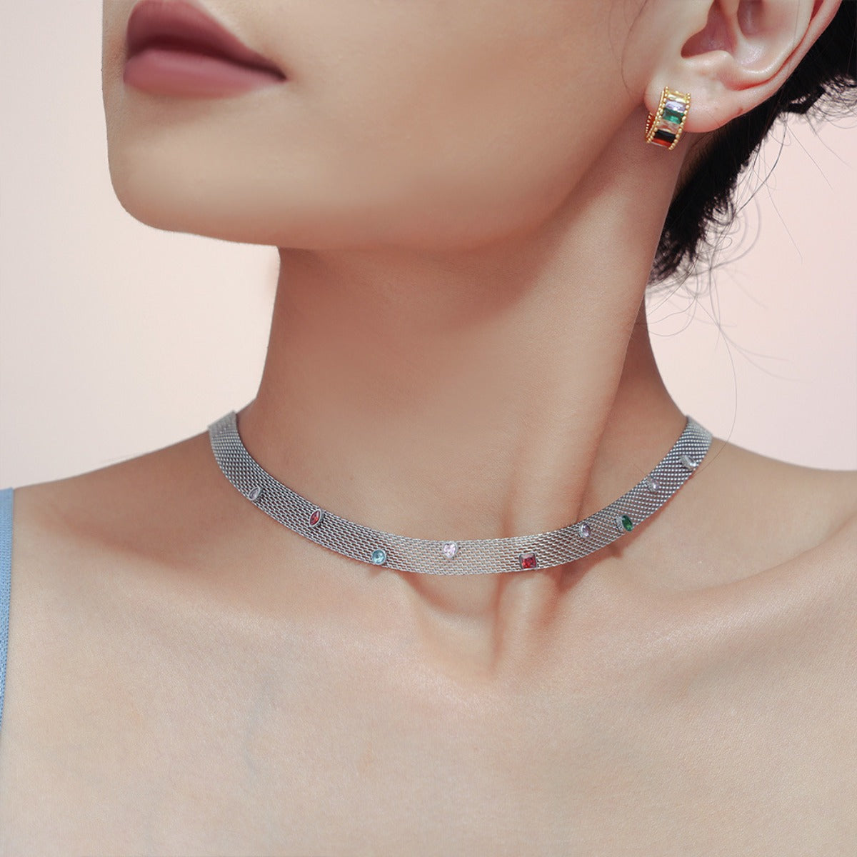 Titanium Steel Zircon Necklace