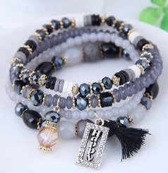 Elegant Multi-Layer Crystal Bead Bracelet for Any Occasion