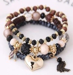 Water Drop and Peach Heart Bracelet