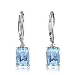 Elegant Drop Earrings with Dazzling Blue Topaz and Sparkling Zircon Accents