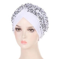 Stylish Multi-Color Flannel Turban Cap with Embroidered Design