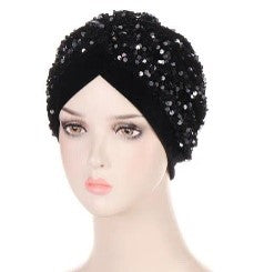 Stylish Multi-Color Flannel Turban Cap with Embroidered Design