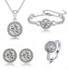 Chic Rhinestone Pendant Jewelry Set