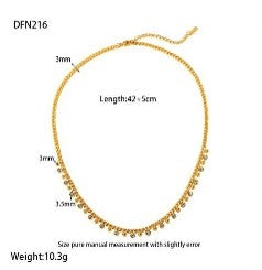 18K Gold-Plated Geometric Rhinestone Necklace