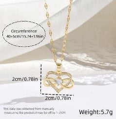 "18K Gold-Plated Infinity Heart Pendant Necklace"