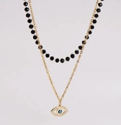 18K Gold-Plated Devil's Eye Rhinestone Necklace